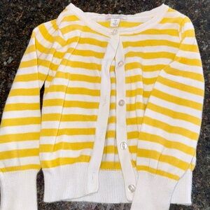 Children’s Place Yellow and White Striped Cardigan 4T